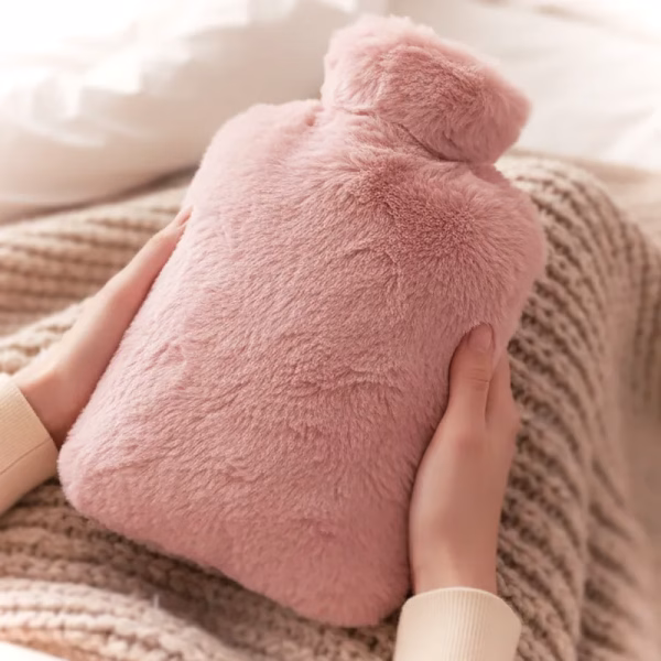 hot water bottle, hot water bag, belly warmer, plush hot water bag, hand warmer bag