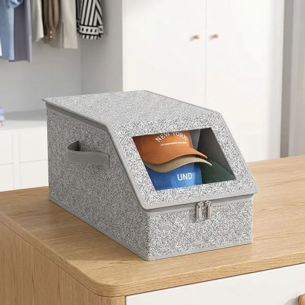 zip up storage box, soft sided zippered storage container, large zip storage bag